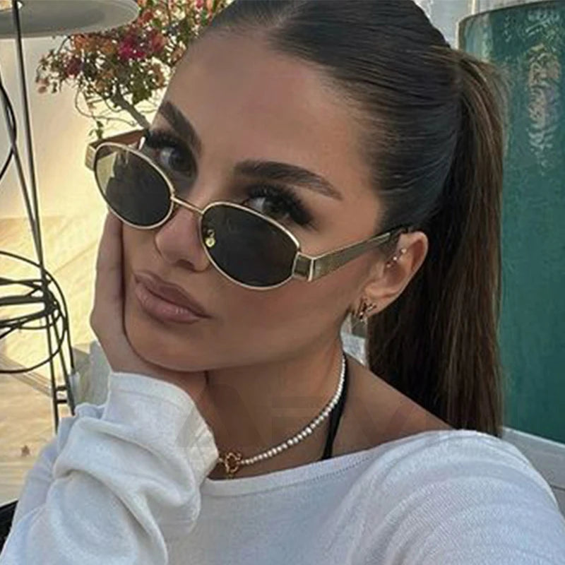 Fashion Oval Sunglasses Women High Quality Luxury