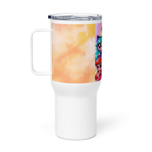 Travel mug with a handle