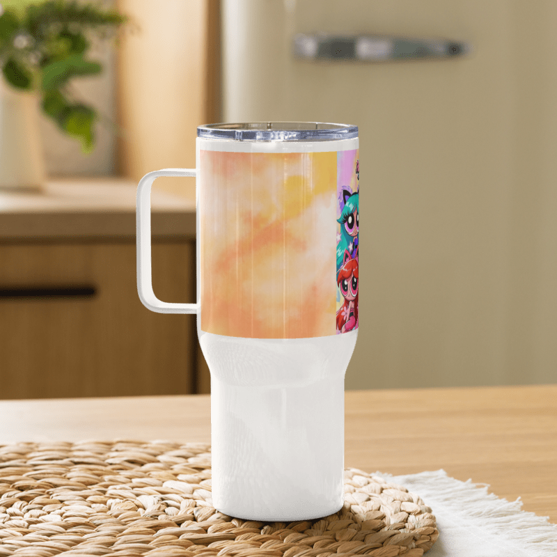 Travel mug with a handle