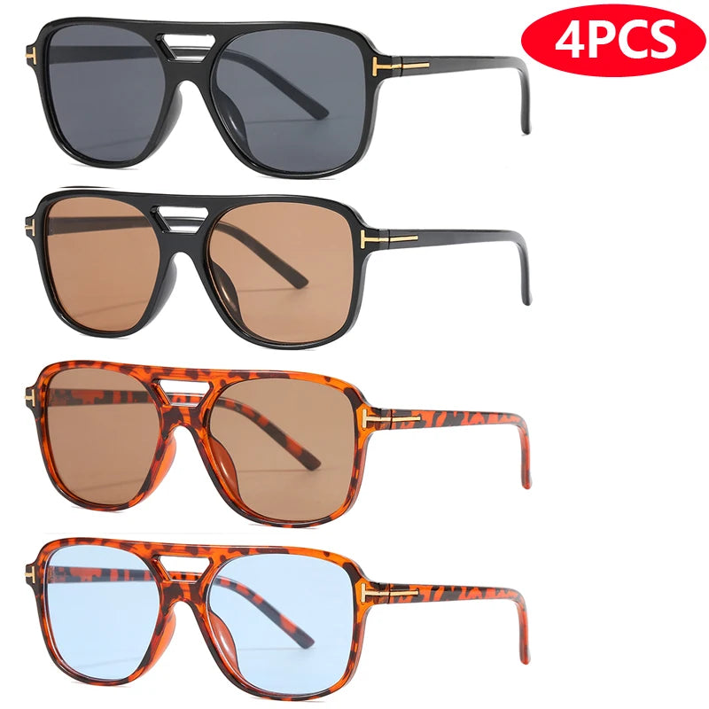 Set(4) Women Classic Fashion Oval Pilot Sunglasses UV400 Oculos De Sol