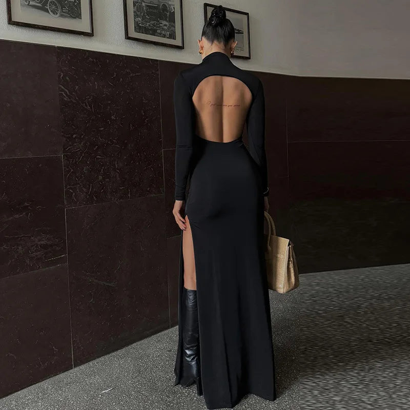 Vestido negro espalda afuera