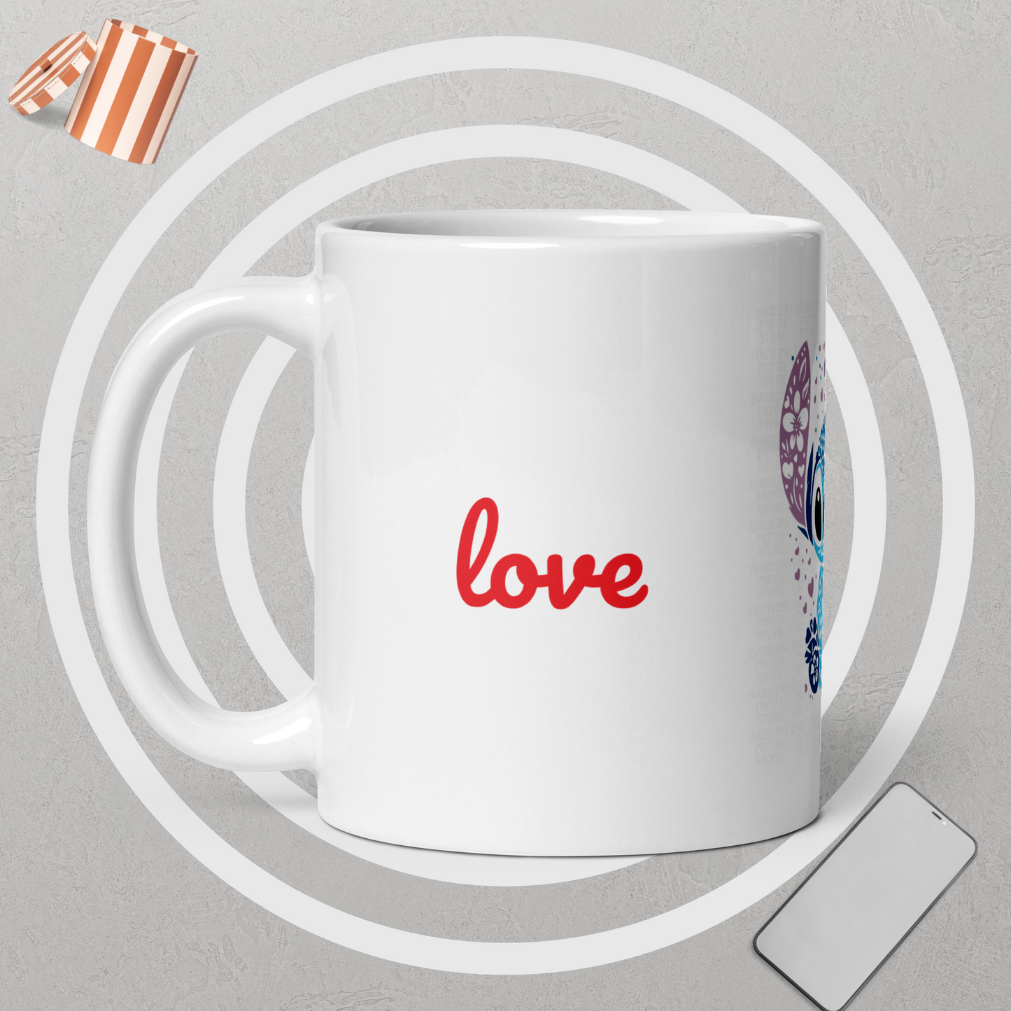 White glossy mug