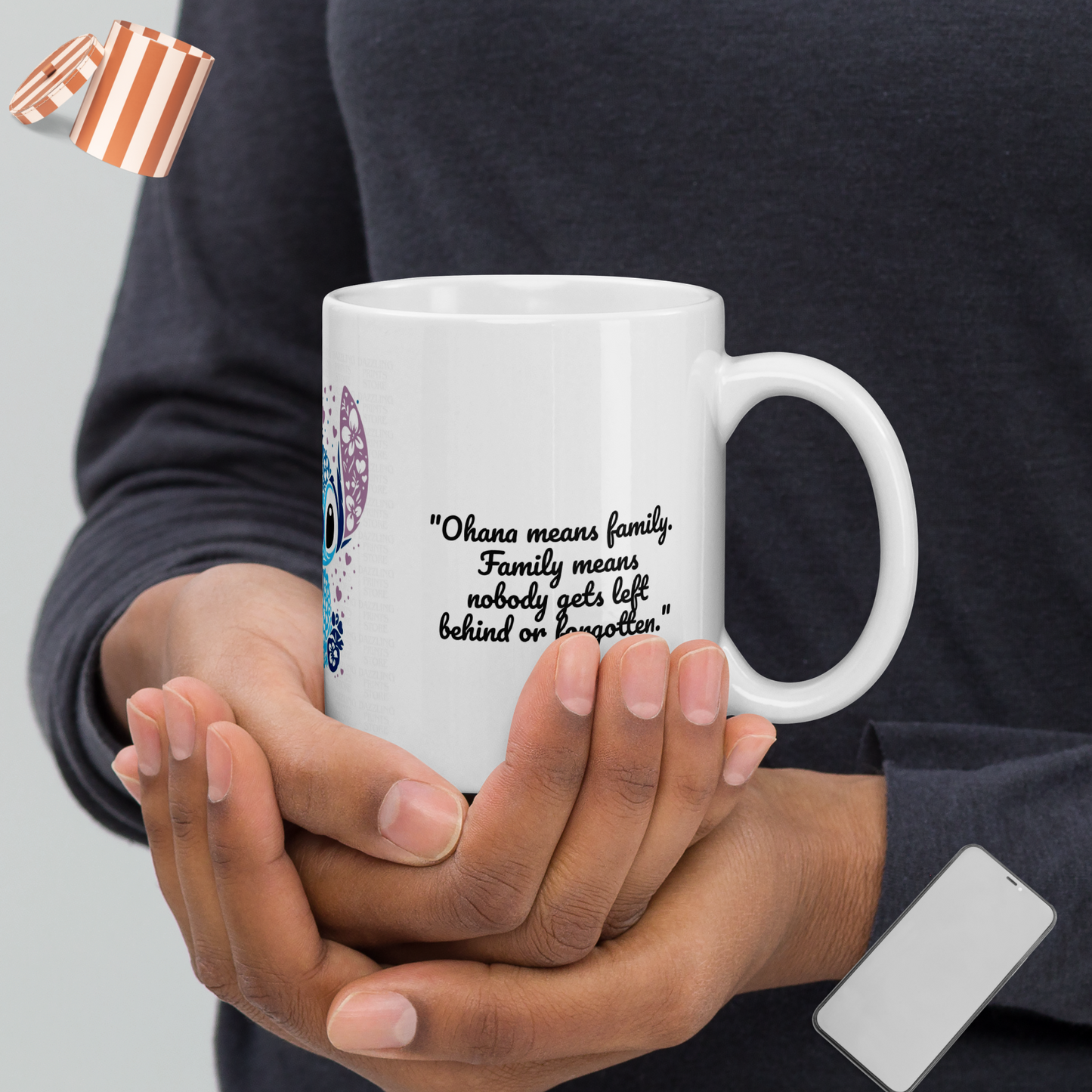 White glossy mug